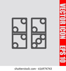 Domino icon sign symbol isolated in flat style.Vector illustration.