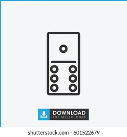 domino icon. simple outline domino vector icon. on white background.
