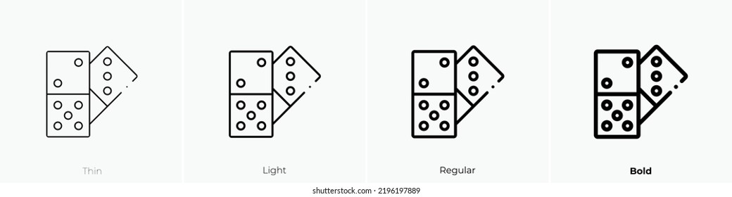 domino icon. Thin, Light Regular And Bold style design isolated on white background