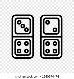 Domino icon vector transparent grid