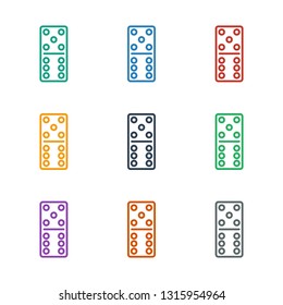 domino icon white background. Editable outline domino icon from casino. Trendy domino icon for web and mobile.