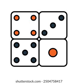 domino icon with white background vector stock illustration