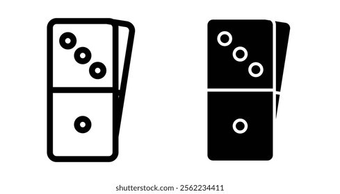 Domino Icons pack in outlined and flat versions