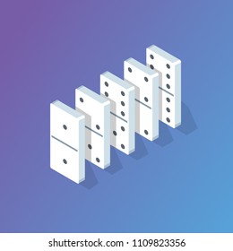  Domino isometric concept. Vector illustration in flat style.