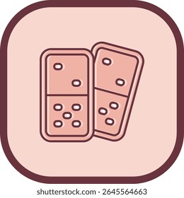Design de ícone de vetor de linha Domino