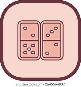 Design de ícone de vetor de linha Domino