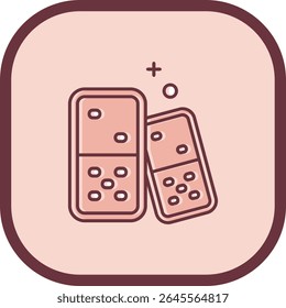 Design de ícone de vetor de linha Domino