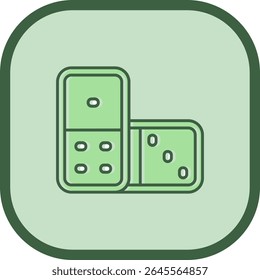 Design de ícone de vetor de linha Domino