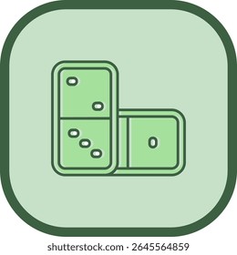 Design de ícone de vetor de linha Domino