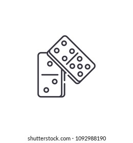 Domino linear icon concept. Domino line vector sign, symbol, illustration.