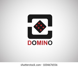 domino logo or dice with a simple flat style