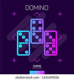 Domino neon icon