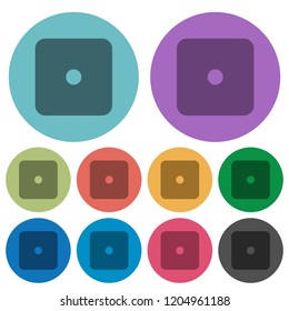 Domino one darker flat icons on color round background