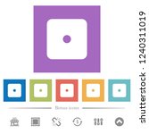 Domino one flat white icons in square backgrounds. 6 bonus icons included.