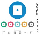 Domino one flat white icons on round color backgrounds. 6 bonus icons included.