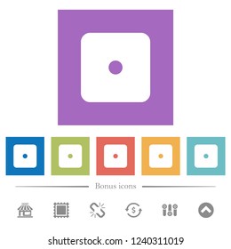 Domino one flat white icons in square backgrounds. 6 bonus icons included.