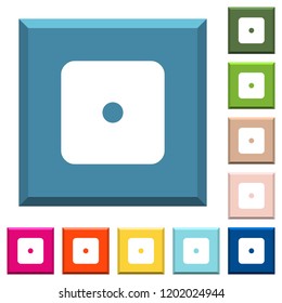 Domino one white icons on edged square buttons in various trendy colors