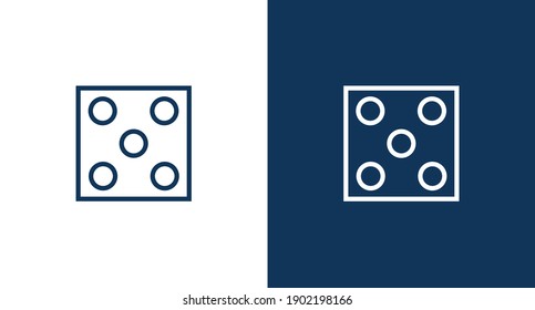 Domino outline icon illustration isolated vector sign symbol