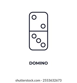 domino outline icon. Linear vector from entertainment concept. Thin line domino icon isolated on white background