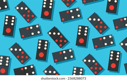 Domino pieces background. Board game vector illustration