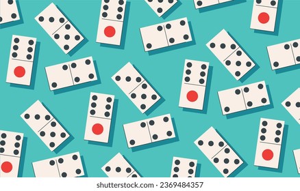 Domino pieces background. Board game vector illustration