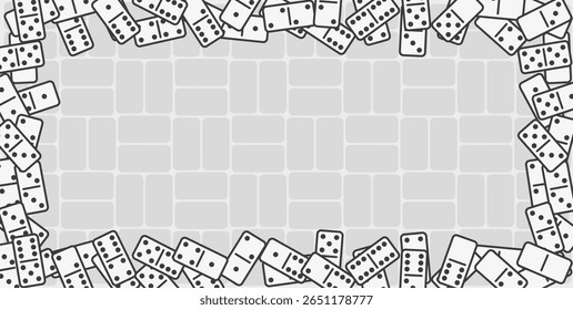 Conjunto de vetores de ilustração de plano de fundo de peças Domino