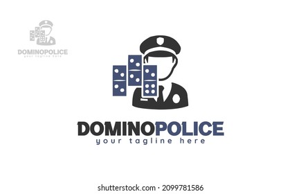 Domino police logo design. vector