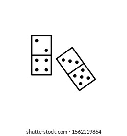 Domino, retro, arcade. On white background.