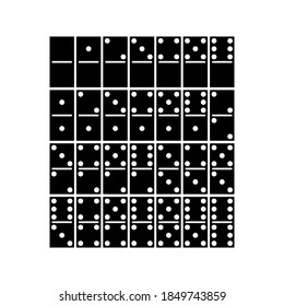 Domino set of 28 tiles vector design isolated on white background.