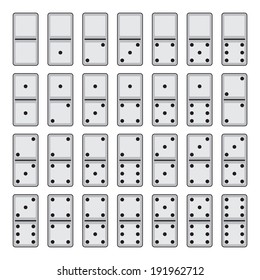 Domino set, isolated on white background, vector illustration.