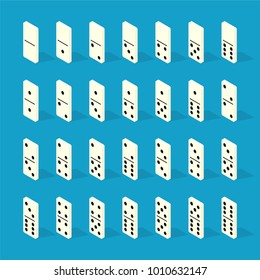 Domino set in isometric. Vector illustration