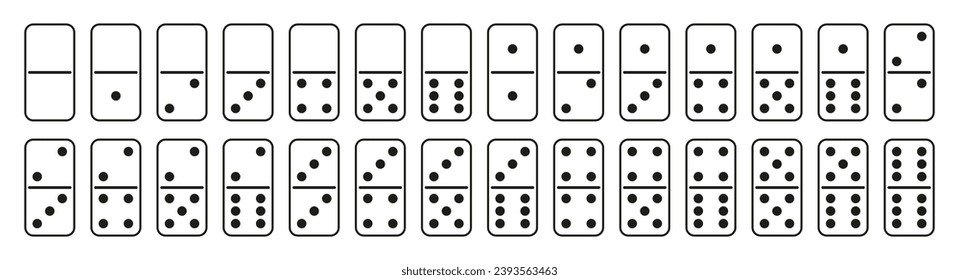 Domino set. Vector on white background.