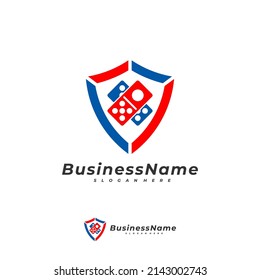 Domino Shield logo vector template, Creative Domino logo design concepts