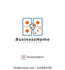 Domino Shield logo vector template, Creative Domino logo design concepts