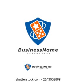 Domino Shield logo vector template, Creative Domino logo design concepts