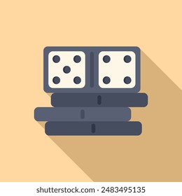 Domino stack icon flat vector. Play game. Gamble casino