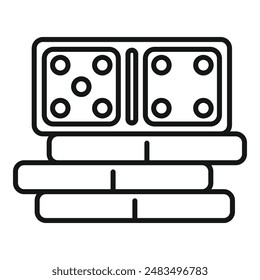 Domino stack icon outline vector. Play game. Gamble casino