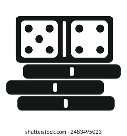 Domino stack icon simple vector. Play game. Gamble casino