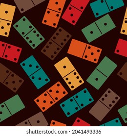 Domino stones seamless pattern. Dominoes game bones background. Vector