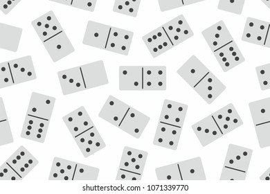 Domino Stones in White Seamless pattern on white background. Board game