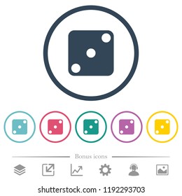 Domino three flat color icons in round outlines. 6 bonus icons included.