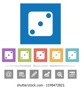Domino three flat white icons in square backgrounds. 6 bonus icons included.