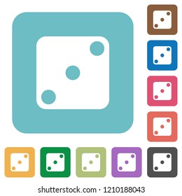 Domino three white flat icons on color rounded square backgrounds