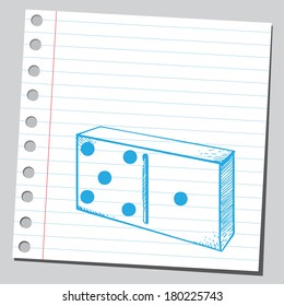 Domino tile (numbers one and five)