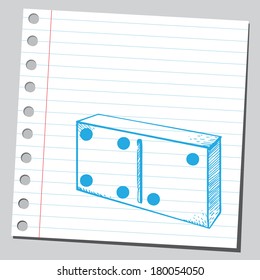 Domino tile ( numbers two and four )