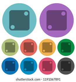 Domino two darker flat icons on color round background