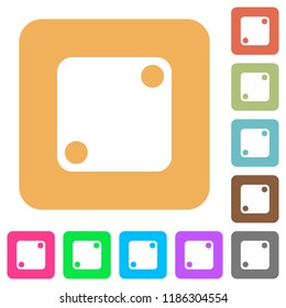 Domino two flat icons on rounded square vivid color backgrounds.