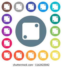 Domino two flat white icons on round color backgrounds. 17 background color variations are included.