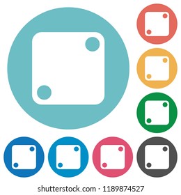 Domino two flat white icons on round color backgrounds