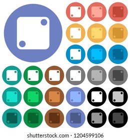 Domino two multi colored flat icons on round backgrounds. Included white, light and dark icon variations for hover and active status effects, and bonus shades.